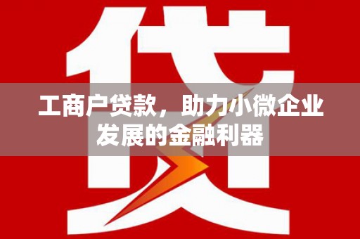 淮安工商户贷款,助力小微企业发展的金融利器 淮安工商户贷款,助力小微企业发展的金融利器