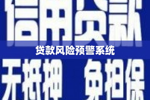 盐山贷款风险预警系统