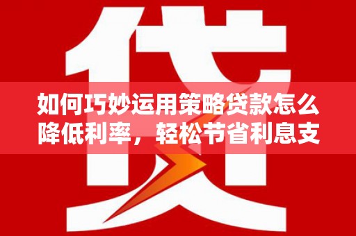 林甸如何巧妙运用策略贷款怎么降低利率，轻松节省利息支出