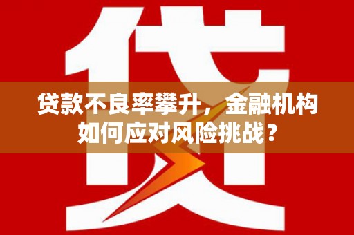 甘谷贷款不良率攀升，金融机构如何应对风险挑战？